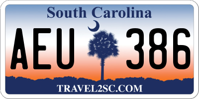 SC license plate AEU386