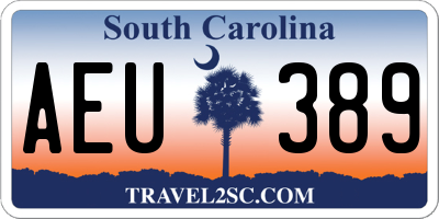 SC license plate AEU389