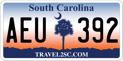 SC license plate AEU392