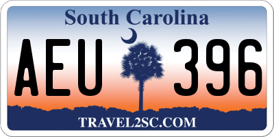 SC license plate AEU396