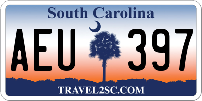 SC license plate AEU397