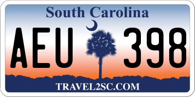 SC license plate AEU398