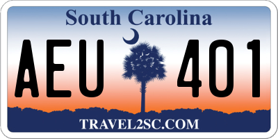 SC license plate AEU401