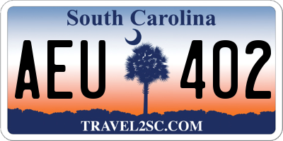 SC license plate AEU402