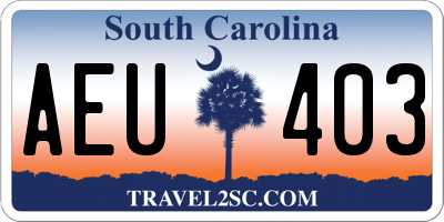 SC license plate AEU403