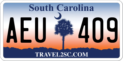 SC license plate AEU409