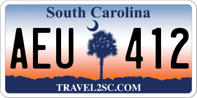 SC license plate AEU412