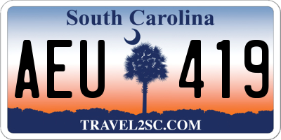 SC license plate AEU419