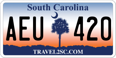 SC license plate AEU420
