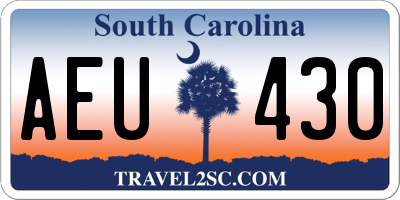 SC license plate AEU430
