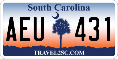 SC license plate AEU431