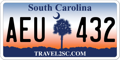 SC license plate AEU432