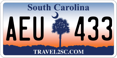 SC license plate AEU433