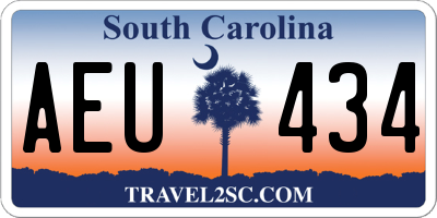 SC license plate AEU434