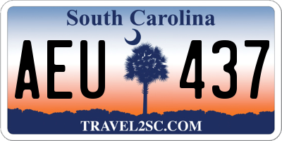 SC license plate AEU437
