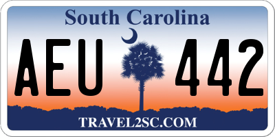 SC license plate AEU442