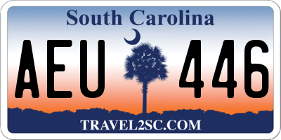 SC license plate AEU446