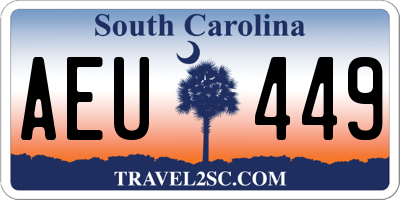 SC license plate AEU449
