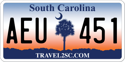SC license plate AEU451