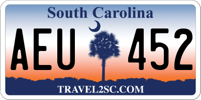 SC license plate AEU452