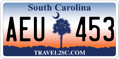 SC license plate AEU453