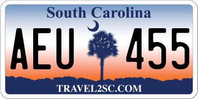SC license plate AEU455