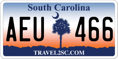 SC license plate AEU466