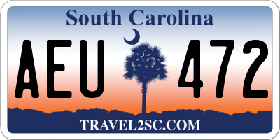SC license plate AEU472