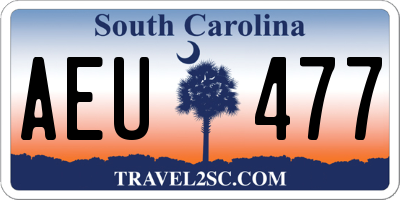 SC license plate AEU477