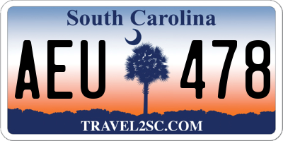 SC license plate AEU478