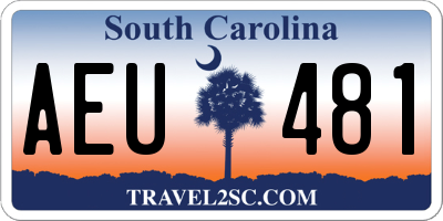 SC license plate AEU481