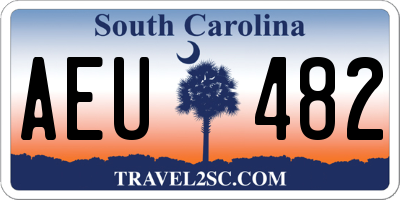 SC license plate AEU482