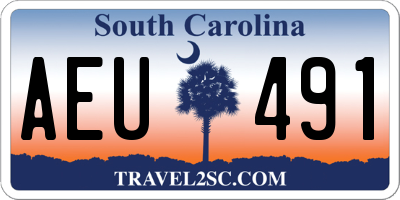 SC license plate AEU491