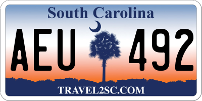 SC license plate AEU492