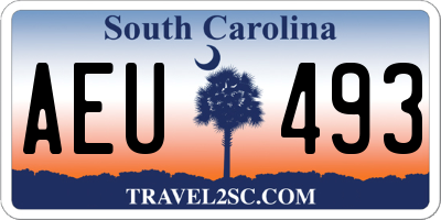 SC license plate AEU493