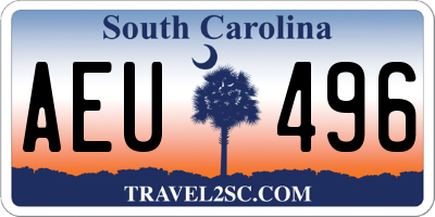 SC license plate AEU496