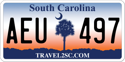 SC license plate AEU497