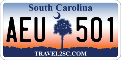 SC license plate AEU501
