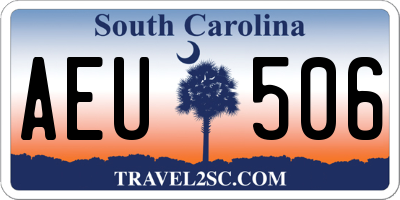 SC license plate AEU506