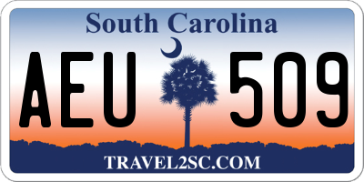 SC license plate AEU509