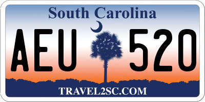 SC license plate AEU520