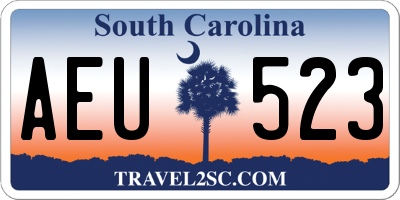 SC license plate AEU523