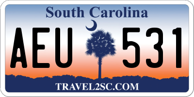 SC license plate AEU531