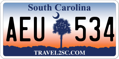 SC license plate AEU534