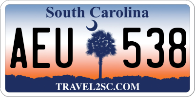 SC license plate AEU538