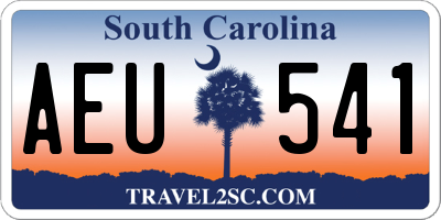 SC license plate AEU541