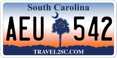 SC license plate AEU542