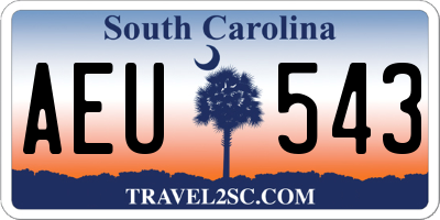 SC license plate AEU543