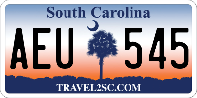 SC license plate AEU545