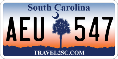 SC license plate AEU547